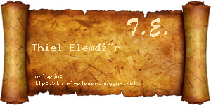 Thiel Elemér névjegykártya